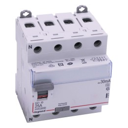 Legrand - Inter diff DX³-ID - vis/vis - 4P - 400V~ - 25A - type A - 30mA - départ bas - 4M - Réf : 411674