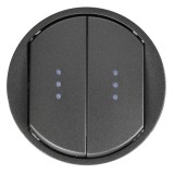 Legrand Céliane - Enjoliveur pour Double Inter, Va-et-Vient ou Poussoir à Voyant - Graphite - Réf : 067904
