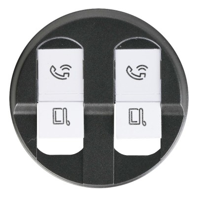 Legrand Céliane - Enjoliveur - Prise Double RJ 45 - Graphite - Réf : 067952