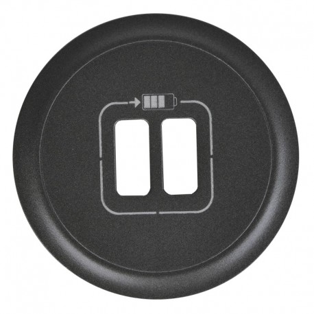 Legrand Céliane - Enjoliveur - Prise Double pour Chargeur USB - Graphite - Réf : 067956