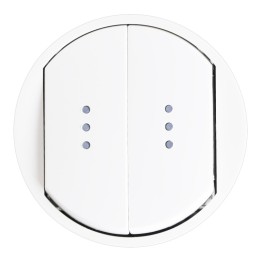 Legrand Céliane - Enjoliveur large pour Double Interr, Va-et-Vient ou Poussoir à Voyant - Blanc - Réf : 068004