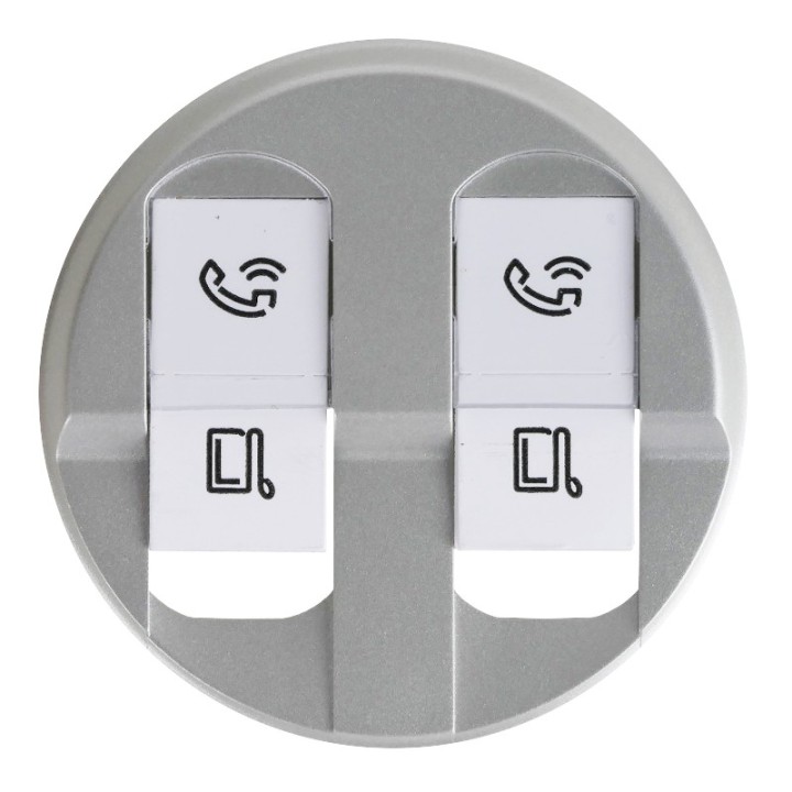 Legrand Céliane - Enjoliveur pour Prise Double RJ45 - Titane - Réf :068552