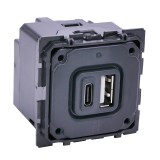 Legrand - Chargeur double USB - Type A et Type C - 3A - Réf : 067465