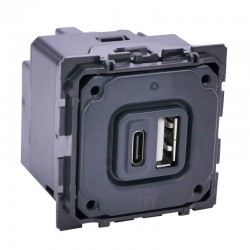 Legrand - Chargeur double USB - Type A et Type C - 3A - Réf : 067465