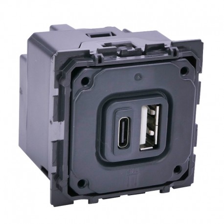 Legrand - Chargeur double USB - Type A et Type C - 3A - Réf : 067465