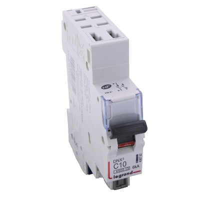 Legrand - Disjoncteur DNX³ 4500 - auto/auto - U+N 230V~ 10A - 4,5kA - courbe C - 1 module - Réf : 406782