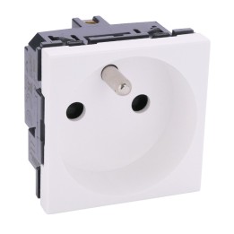 Legrand Mosaic - Prises 2P+T - Connexion à vis - spéciale repiquage et 4 mm² - 2 modules - blanc - Réf : 077113