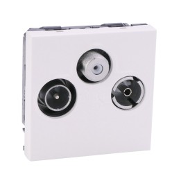 Legrand Mosaic - Prise TV- R-SAT - 2 modules - blanc - Réf : 078786