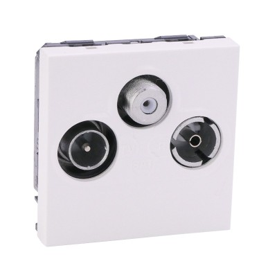 Legrand Mosaic - Prise TV- R-SAT - 2 modules - blanc - Réf : 078786