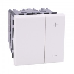Legrand Mosaic - Interrupteur variateur toutes lampes 2 fils - 2 modules - Blanc - Réf : 078407