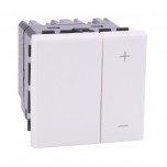 Legrand Mosaic - Interrupteur variateur toutes lampes 2 fils - 2 modules - Blanc - Réf : 078407