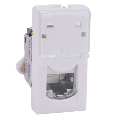 Legrand Mosaic - Prise RJ45 - Catégorie 6A - STP - 1 module - blanc - Réf : 076573