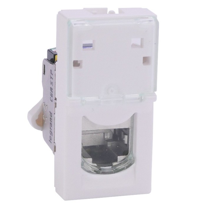 Legrand Mosaic - Prise RJ45 - Catégorie 6A - STP - 1 module - blanc - Réf : 076573