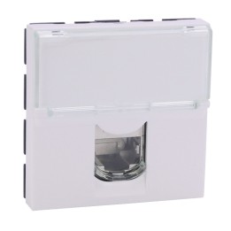 Legrand Mosaic - Prise RJ45 - Catégorie 6A STP - 2 modules - LCS - blanc - Réf : 076576