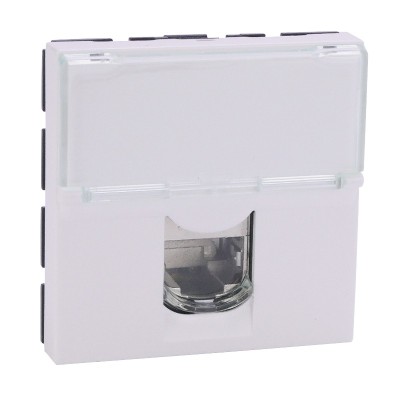 Legrand Mosaic - Prise RJ45 - Catégorie 6A STP - 2 modules - LCS - blanc - Réf : 076576
