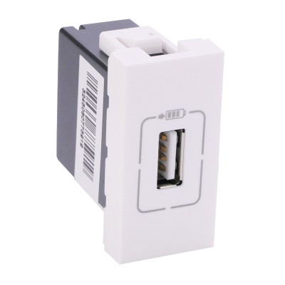 Legrand Mosaic - Alimentation USB 230 V / 5 V - 1 port - 1 module - blanc - Réf : 077591