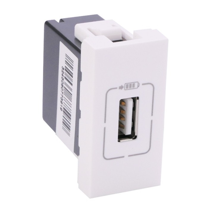 Legrand Mosaic - Alimentation USB 230 V / 5 V - 1 port - 1 module - blanc - Réf : 077591
