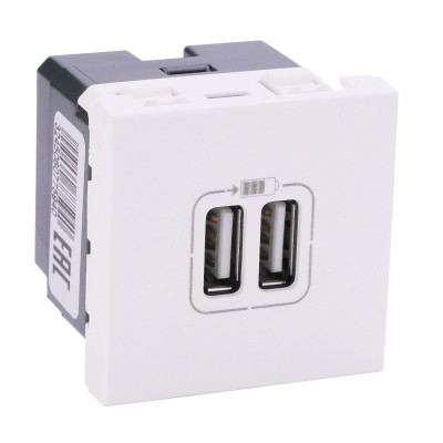 Legrand - Module de charge 2 USB typeA 2400mA Mosaic 2 modules 230V ou 5V - blanc - Réf : 077594