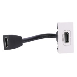 Legrand Mosaic - Prise HDMI typeA version 1.4 préconnectorisée Mosaic 1 module - blanc - Réf : 078778