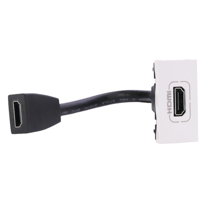Legrand Mosaic - Prise HDMI typeA version 1.4 préconnectorisée Mosaic 1 module - blanc - Réf : 078778