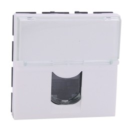 Legrand Mosaic - Prise RJ45 - Catégorie 5e - UTP - 2 modules - LCS - blanc - Réf : 076554