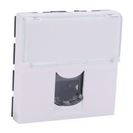Legrand Mosaic - Prise RJ45 - Catégorie 5e - FTP - 2 modules - LCS - blanc - Réf : 076555
