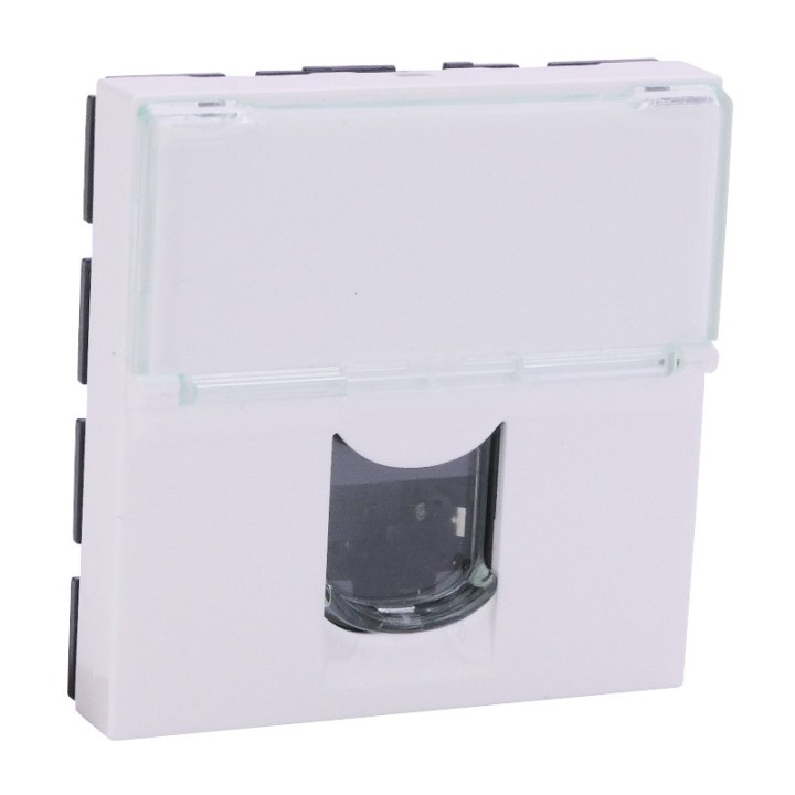Legrand Mosaic - Prise RJ45 - Catégorie 5e - FTP - 2 modules - LCS - blanc - Réf : 076555