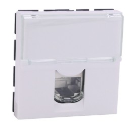 Legrand Mosaic - Prise RJ45 - Catégorie 6 - STP blindage métal - 2 modules - LCS - blanc - Réf : 076566