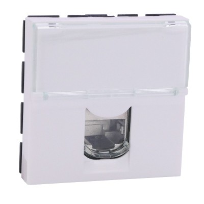 Legrand Mosaic - Prise RJ45 - Catégorie 6 - STP blindage métal - 2 modules - LCS - blanc - Réf : 076566