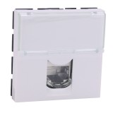 Legrand Mosaic - Prise RJ45 - Catégorie 6 - STP blindage métal - 2 modules - LCS - blanc - Réf : 076566