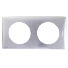 Legrand - Plaque Céliane - Métal - 2 postes - Aluminium - Réf : 068922