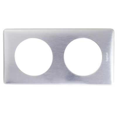 Legrand - Plaque Céliane - Métal - 2 postes - Aluminium - Réf : 068922