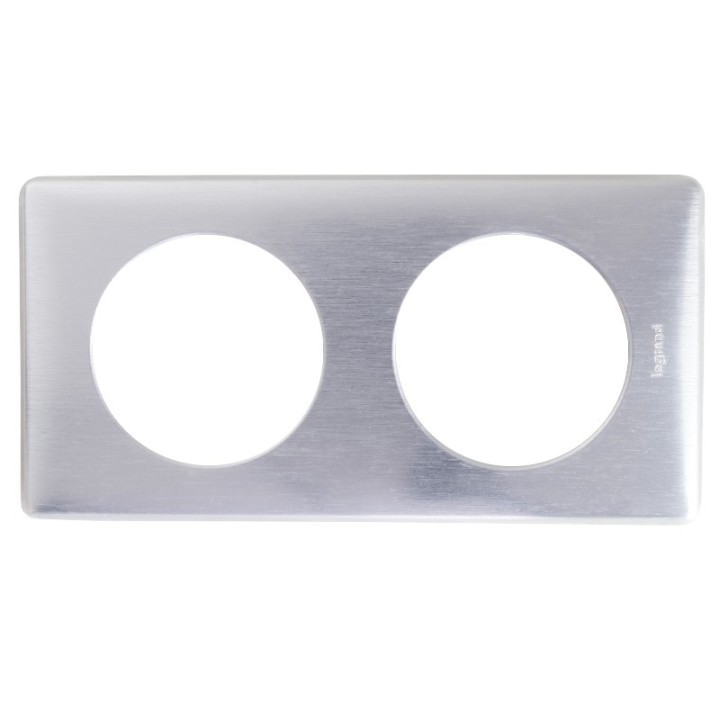 Legrand - Plaque Céliane - Métal - 2 postes - Aluminium - Réf : 068922