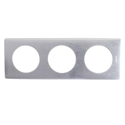 Legrand - Plaque Céliane - Métal - 3 postes - Aluminium - Réf : 068923