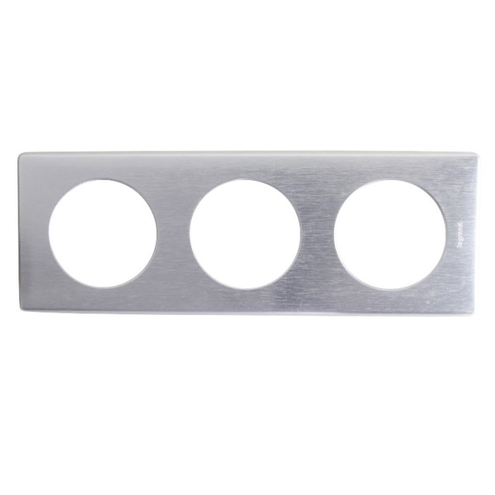 Legrand - Plaque Céliane - Métal - 3 postes - Aluminium - Réf : 068923