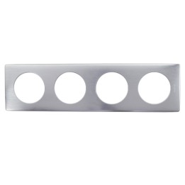 Legrand - Plaque Céliane - Métal - 4 postes - Aluminium - Réf : 068924