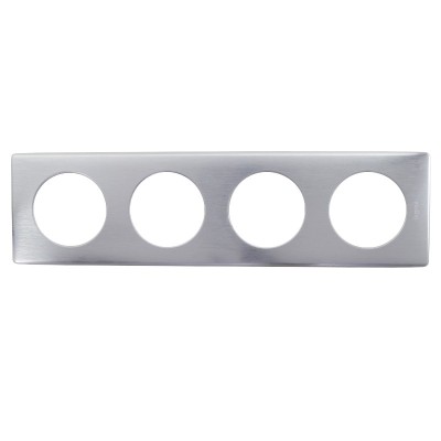 Legrand - Plaque Céliane - Métal - 4 postes - Aluminium - Réf : 068924