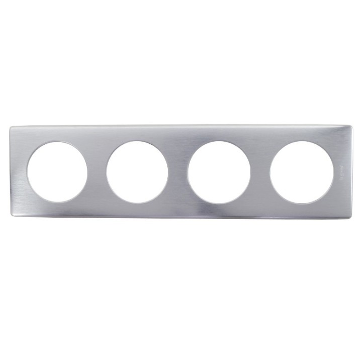 Legrand - Plaque Céliane - Métal - 4 postes - Aluminium - Réf : 068924