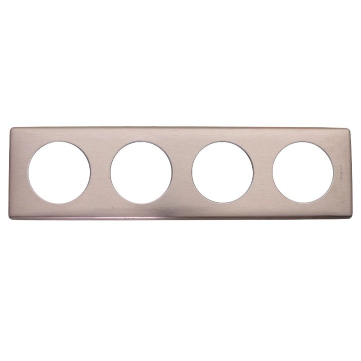 Legrand - Plaque Céliane - Métal - 4 postes - Copper - Réf : 068994