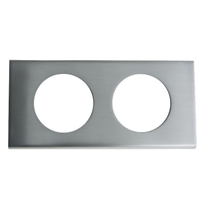 Legrand - Plaque Céliane - Matières - 2 postes - Inox Brossé - Réf : 069102