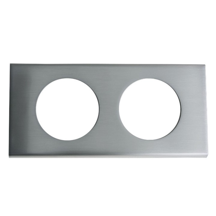 Legrand - Plaque Céliane - Matières - 2 postes - Inox Brossé - Réf : 069102