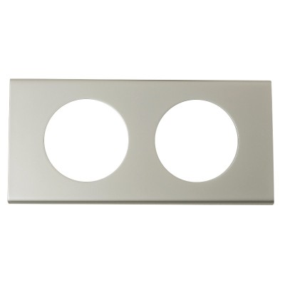 Legrand - Plaque Céliane - Matières - 2 postes - Nickel Velours - Réf : 069112