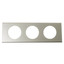 Legrand - Plaque Céliane - Matières - 3 postes - Nickel Velours - Réf : 069113