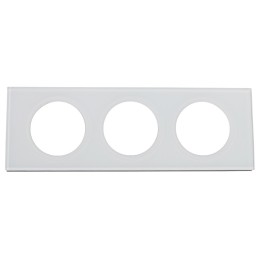 Legrand - Plaque Céliane - Matières - 3 postes - Verre Kaolin - Réf : 069313