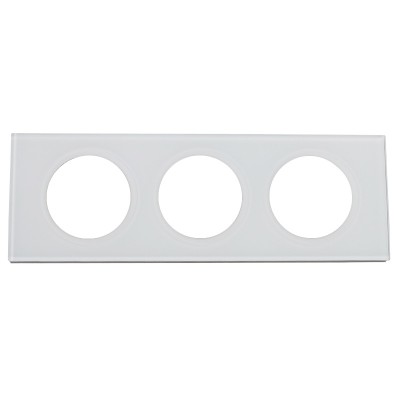 Legrand - Plaque Céliane - Matières - 3 postes - Verre Kaolin - Réf : 069313