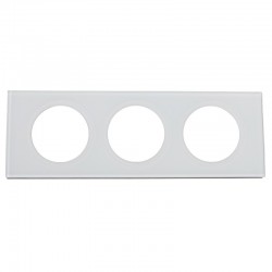 Legrand - Plaque Céliane - Matières - 3 postes - Verre Kaolin - Réf : 069313