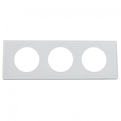 Legrand - Plaque Céliane - Matières - 3 postes - Verre Kaolin - Réf : 069313