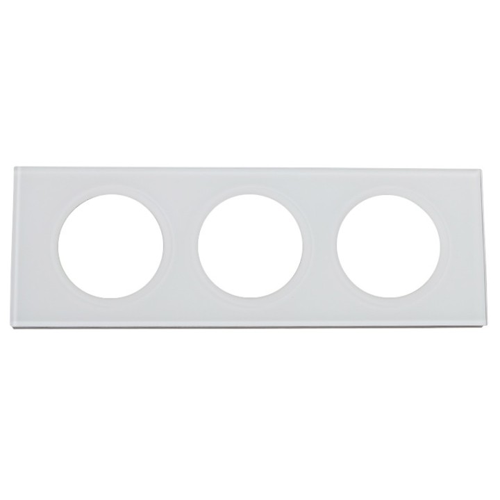 Legrand - Plaque Céliane - Matières - 3 postes - Verre Kaolin - Réf : 069313