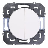 Legrand - Double interrupteur ou va-et-vient dooxie 10AX 250V~ finition blanc - Réf : 600002