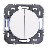 Legrand - Poussoir double dooxie 6A 250V~ finition blanc - Réf : 600008